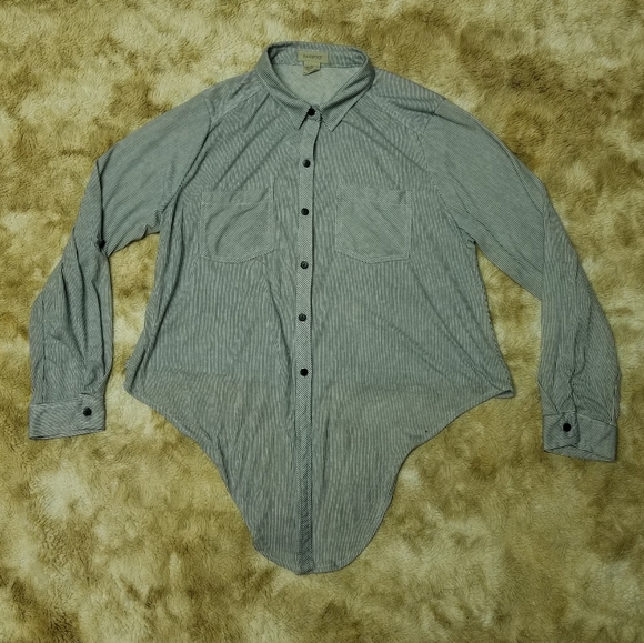 ☃️Passport brand striped button up tie casual shirt - Picture 4 of 7